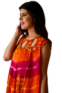 Summer Trending Multi <b>Tie</b> Dye Colourful <b>Women</b> Rayon <b>Tie</b> Dye Short Dress Party and Beach Wear Dress - Product Image 3