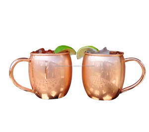 Cylindrical Copper Moscow Mule Mug Custom Embossed Logo Travel Beer Mugs Wholesale Mugs Kitchen Ware Barware - Product Image 4
