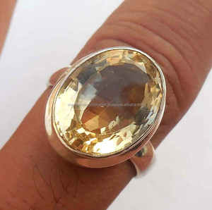 ธรรมชาติควอตซ์อัญมณีเงินแหวนทองที่ดีที่สุดราคา 10x14 มม.ชุดแหวนสําหรับของขวัญวันเกิด Aura Healing เครื่องประดับ - Product Image 1