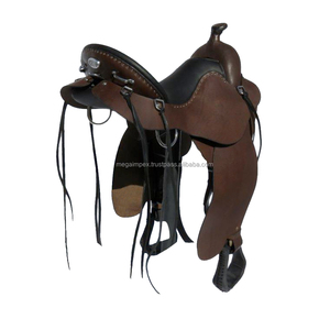 2018 de horas occidental caballo de rastro de sillín de cuero negro - Product Image 1