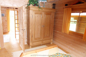 Log Cabin ชุดบ้านไม้สไตล์วันหยุด,ชุด Prefab "ประตูหน้าต่างไม้กระจกประหยัดพลังงานสีเขียวเคลือบสองชั้นต้นทุนต่ำ Co2เป็นกลาง - Product Image 5