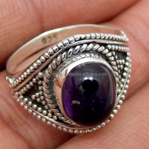 แหวนเงินทำมือ925ทำด้วยมือด้วยพลอยอเมทิสต์ธรรมชาติตัดด้วยเพชรมุกน้ำจืดทำด้วยมือสุดหรูของขวัญสำหรับเธอ - Product Image 5