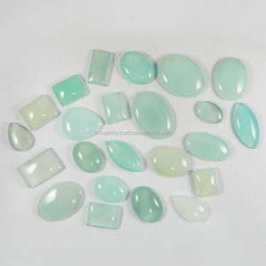พิเศษสุด23ชิ้น! Aqua Chalcedony 100 GMS แบบอิสระ Cabochon, IG0455พลอย - Product Image 1