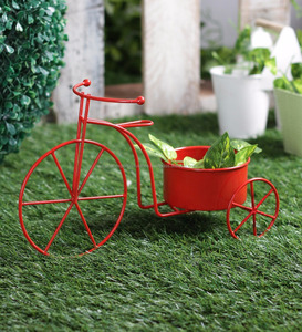 Support de plante de vélo fait à la main Pot de plante debout en métal Porte-fleur fait à la main Intérieur Extérieur Maison Jardin Patio Décor - Product Image 3