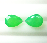 Calcedoine verte naturelle, taille poire, pierres facettées en vrac pour la fabrication de bijoux, évaluation par une tierce partie, vente en gros GEMFORTE INC