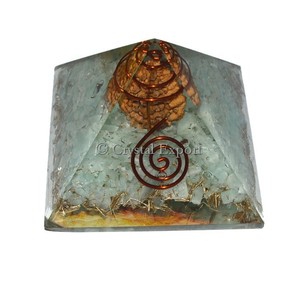 Rainbow Moonstone Orgone Pyramids with Rudraksha : Buy Online Orgone Pyramids - Product Image 1