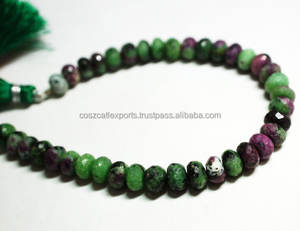 Natual rústico 8mm forma redonda cristal curación piedras preciosas cuentas rubí zoisita piedra terceros certificados Coszcalt exportaciones - Product Image 3