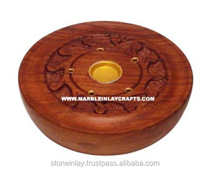 Quemador de Incienso Decorativo de Madera Natural India con Diseño Tallado a Mano Personalizable para Decoración del Hogar - Product Image 1