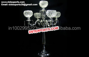 Soporte de cristal dorado para boda, centro de mesa de cristal bonito, centros de mesa tradicionales - Product Image 2