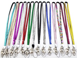Sıcak satış renkli glitter bling taklidi kordon Diamante kristal boyun askısı - Product Image 6