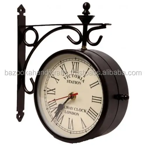 Horloge murale Vintage suspendue en métal, style européen, petite horloge décorative