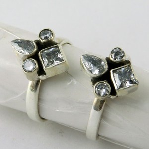 Beautiful Gemstone White CZ 925 <b>Sterling</b> <b>Silver</b> <b>Toe</b> <b>Rings</b> Gemstone <b>Silver</b> Jewelry Handmade <b>Silver</b> Jewelry - Product Image 6