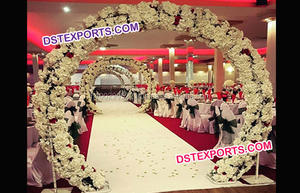 Decoración DE BODA Puerta de entrada Paneles redondos de fibra Puerta de bienvenida Puertas de entrada de boda de diferentes estilos EE. UU. - Product Image 6