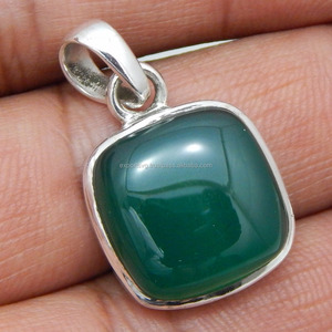 925 argent Sterling vert Onyx pendentif classique Style religieux femmes bijoux de mode pour les mariages fêtes plaqué numéro breloques - Product Image 1