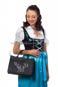 Auténtico Traje Dirndl Bávaro para Oktoberfest para Damas, 100% Algodón, Bordado, Talla Grande, Vintage, con Cordones Delanteros, Transpirable - Product Image 2