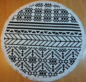 Serviettes de plage Pentagone, Hexagone ou Octagon avec glands, Plage ronde, Les gens de la plage, Collection australienne RBT fabriquée en Turquie - Product Image 3