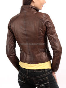 Manteau Bomber en cuir véritable matelassé en peau de mouton pour femmes élégantes automne/hiver vêtements d'extérieur respirants à la mode décontracté - Product Image 3