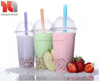 Gobelets à café en plastique transparent de haute qualité à paroi simple en PET 8oz 12oz 16oz avec couvercle