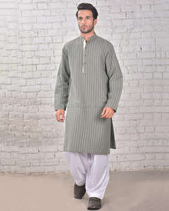 Motifs Kurta blancs pour hommes/Kurta pakistanais hommes/Kurta hommes - Product Image 5