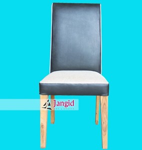 Sillas de comedor indias modernas de madera y cuero sintético tapizadas en tela con respaldo alto para bodas, hoteles, casas de campo, venta al por mayor de fábrica - Product Image 6