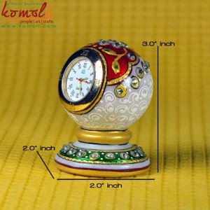 Beautiful Kundan Work Quartz Marble Watch Marble Wedding Favor Corporate Gifts - Product Image 5