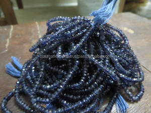 Cuentas Redondas Facetadas de Iolita Azul Natural de 3.50 mm, Hilo de 14 Pulgadas para la Fabricación de Joyas - Product Image 2