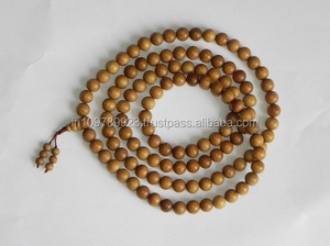 Handmade Mysore Sandalwood Bead Loose Buddhist <b>Rosary</b> Beads Loose Mala Beads - Product Image 5