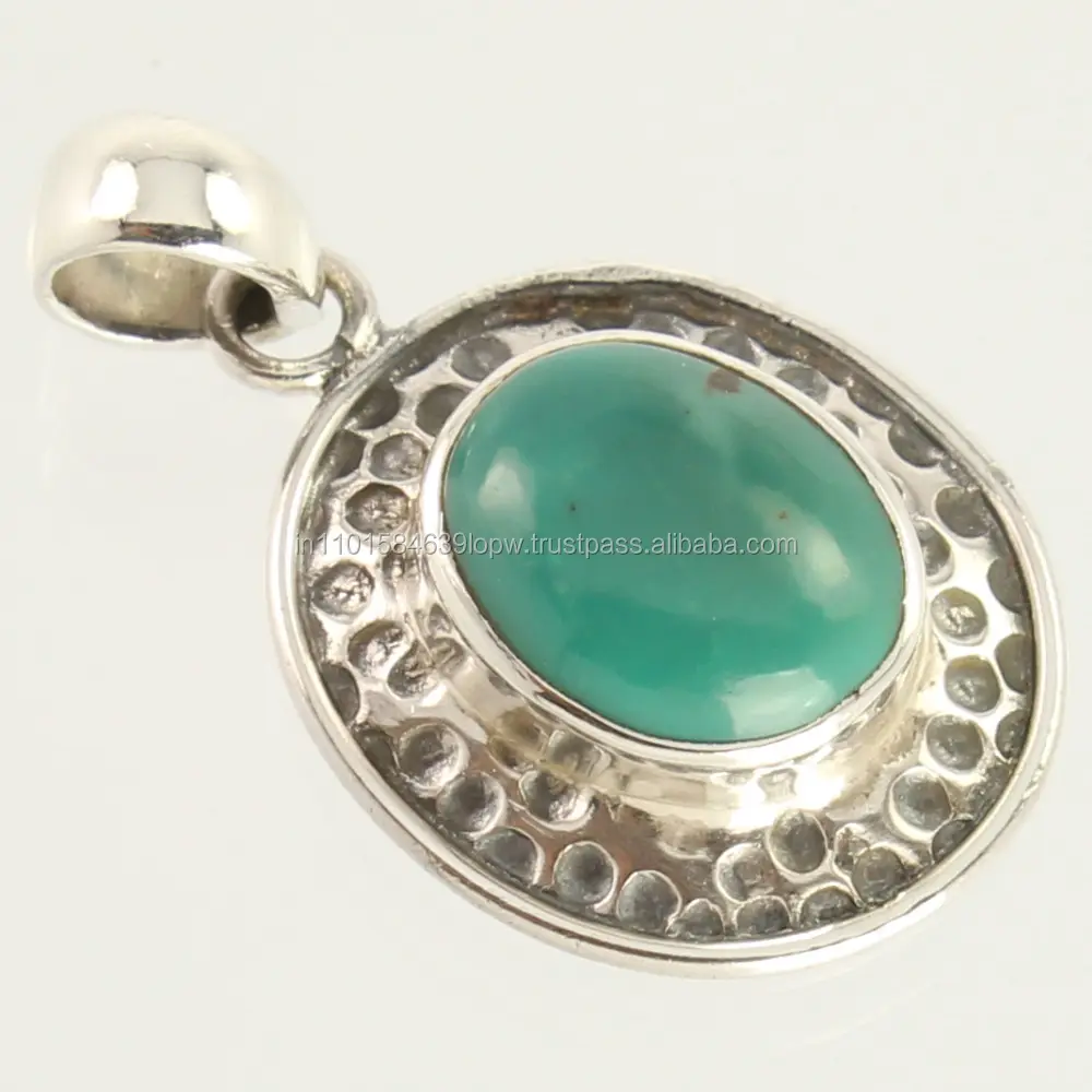 Handmade Art Pendant 925 Sterling Silver Natural TURQUOISE Gemstone Manufacturer