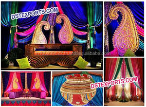 Indian Wedding Mehandi Stage With Swing Decors Muslim Wedding Mehandi Stage <b>Decoration</b> Muslim <b>Mehndi</b> Stage - Product Image 2