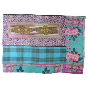 Kantha ผ้านวม gudari GD061 Kantha ผ้าห่ม gudari อินเดียกลับด้านได้เย็บผ้าห่มส่าหรีแบบเก่าทำงานหนัก - Product Image 3