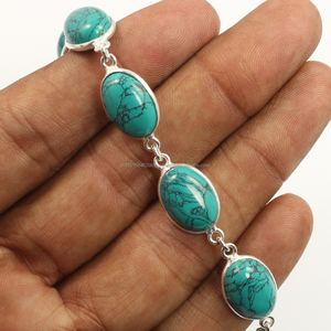 Bracelet Turquoise (S) Pur 925 Argent Sterling Solide À La Mode Grossiste Fournisseur Exportateur Bijoux Pour Femmes Et Filles - Product Image 2