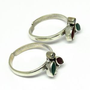 Dazzling Red Onyx_Green Onyx_White CZ 925 Sterling <b>Silver</b> <b>Toe</b> <b>Rings</b> Wholesale <b>Silver</b> Jewelry Gemstone <b>Silver</b> Jewellery - Product Image 5