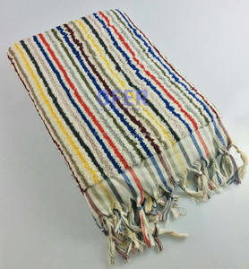 Serviettes turques tissées à la main, serviettes colorées à pompons, artisanat traditionnel, atelier Denizli Turquie Buldan - Product Image 5