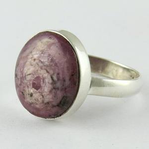 Anillo de Plata de Ley 925 y rubí, Gema redonda deslumbrante, plata antigua, venta al por mayor - Product Image 3