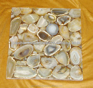Haut de Table en pierre précieuse d'agate, plateau de Table rétro-éclairé - Product Image 3