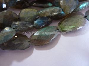 ลูกปัดหินลาบราดอไรต์ขัดเงา สีฟ้าประกาย ได้รับการรับรองจากผู้ที่สาม สำหรับทำเครื่องประดับและตกแต่ง - Product Image 3