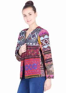 Vintage Traditional Banjara Ethnic <b>Women</b> XL Bomber <b>Jacket</b> with Designer Embroidery Decoration - Product Image 2