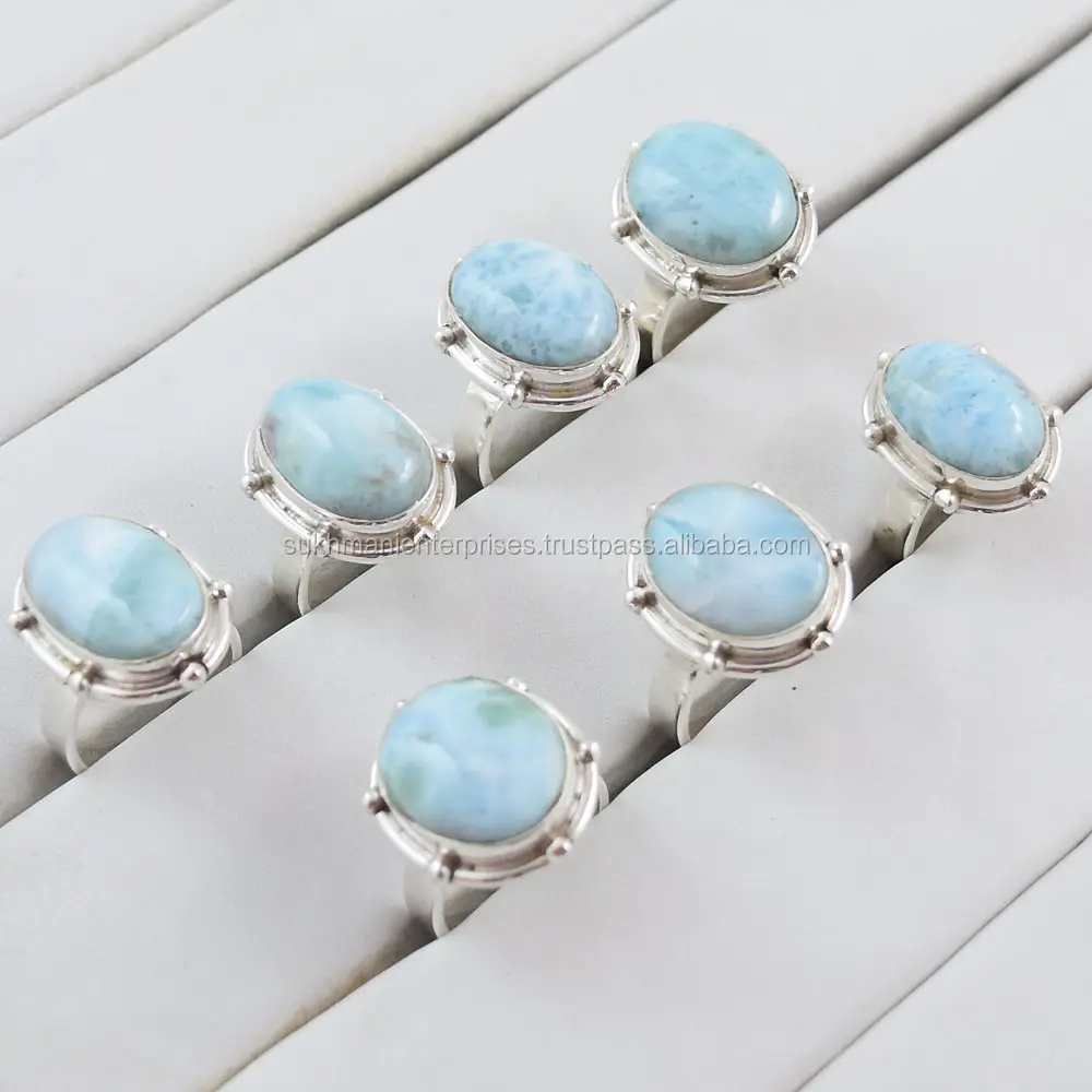 Silver jewelry semi precious stone handmade jewelry 925 silver ring with blue stone