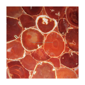 หินอัญมณีกึ่งมีค่าสไตล์โมเดิร์นกระเบื้องผนังเคลือบหินอ่อนสีแดงอาเกตเป็นมิตรกับสิ่งแวดล้อมปรับแต่งสีได้อย่างหรูหรา - Product Image 4