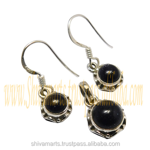 Nouveau Vintage mode 925 en argent Sterling bleu soleil Sitara pierres précieuses boucle d'oreille pendentif ensemble pour les femmes fiançailles fête mariage - Product Image 2