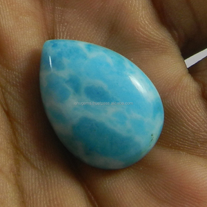พลอยสังเคราะห์ Larimar 18X25มม.,อัญมณีทรงหลวมลูกแพร์ Cabochon 3.15 Gms - Product Image 3