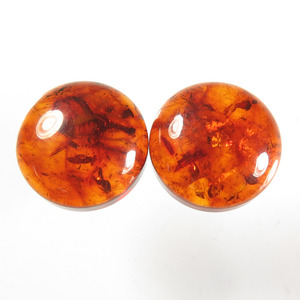 อำพันบอลติกธรรมชาติแท้ รูปทรงวงรี สีส้ม ตัดแบบคาโบชอง ขนาดสั่งทำได้ เกรด AAA สำหรับทำเครื่องประดับ - Product Image 2