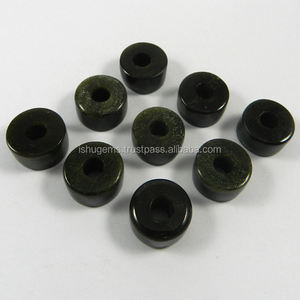 Cuentas de Hipersteno Natural Liso de 14x8mm, Calidad AA, Color Negro, Cuentas Tipo Neumático con Orificio Grande, Gemas Ishu - Product Image 3
