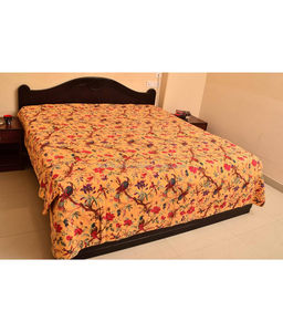 ผ้าคลุมเตียงผ้าแคนธาพิมพ์ลายนกสไตล์วินเทจทำมือซักได้ลายนกจากสวรรค์ - Product Image 4