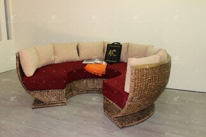 2018ชั้นนำชุดที่ทันสมัยสำหรับห้องนั่งเล่นในร่มน้ำธรรมชาติผักตบชวาเฟอร์นิเจอร์หวาย - Product Image 4