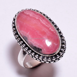 Rhodochrosite bijoux indiens en vrac, vente en gros, bagues en argent sterling 925 faites à la main, fournisseur de bijoux en argent fin - Product Image 1