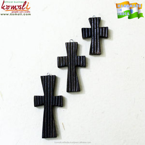 Hecho a mano tamaño personalizado de madera de diseño de joyas y bisutería Cruz colgante madera Africana pendientes - Product Image 5