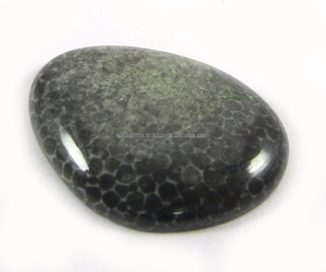 4.87 gms Natural Black Coral Cabochon Fancy Shape 21x28mm, gemstone For jewelry IG0511 - Product Image 1
