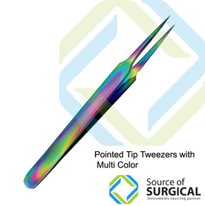Source of Surgical Stainless Steel Eyebrow Tweezers and Scissors with <b>Pointed</b> Tips 10mm Length Durable for Eyelash Extensions - Product Image 2