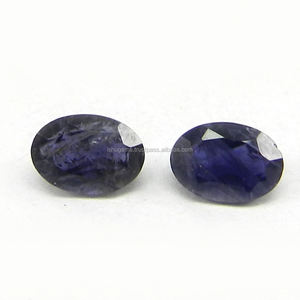 พลอยไอโอไลต์สีม่วงธรรมชาติคุณภาพ AA งานแฮนด์เมด รูปทรงวงรีขนาด 5x7 มม. น้ำหนัก 0.7 กะรัต สำหรับทำเครื่องประดับพลอย - Product Image 1